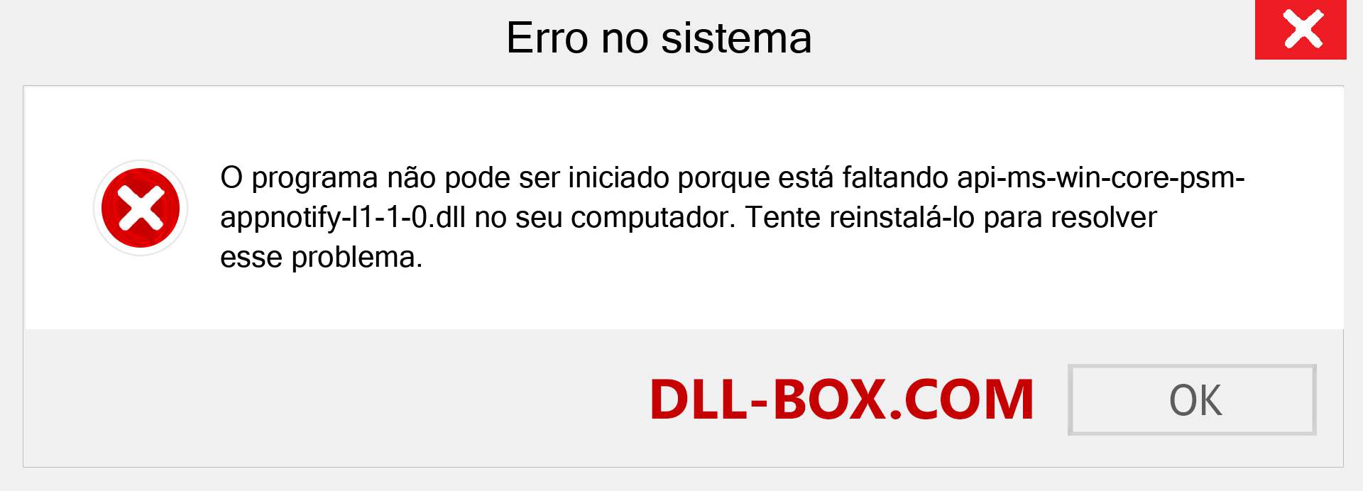 Arquivo api-ms-win-core-psm-appnotify-l1-1-0.dll ausente ?. Download para Windows 7, 8, 10 - Correção de erro ausente api-ms-win-core-psm-appnotify-l1-1-0 dll no Windows, fotos, imagens